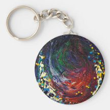 Surfer Embraced by the Wave Art Keychains