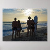 Surfer friends in Southern California Print