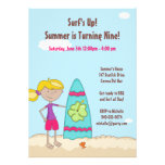 Surfer Girl Birthday Party Invitation