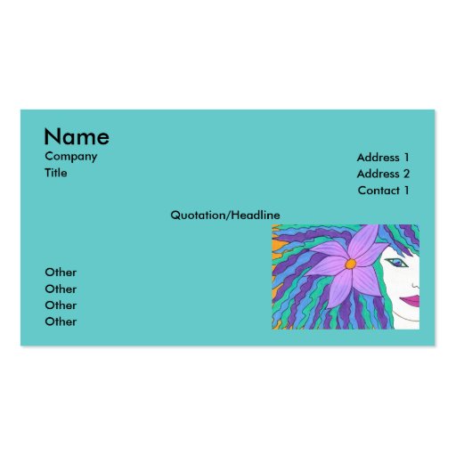 Surfer Girl Business Card Template (front side)