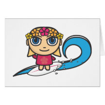 Surf Girl Cartoon