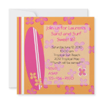 Surfer Girl Custom Invite