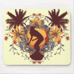 Surfer Girl Silhouette Mousepad