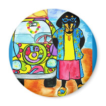 Surfer Joe's Van magnets by Dachshunds_by_Joanne Surfer Joe's Van magnets