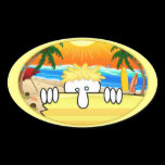 Surfer Kilroy Oval Sticker