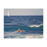 Surfer Paddling Out Postcard