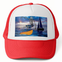 Surfer Skeleton Dude Sailboat Trucker Baseball Hat