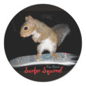 Surfer Squirrel stickers by KayzSqrlz Surfer Squirrel stickers
