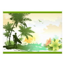 Surfer Theme Invites