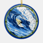 Surfer With Bamboo Frame Ornaments