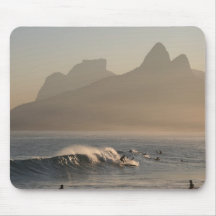 "Surfers at Arpoador, Rio de Janeiro" mousepad