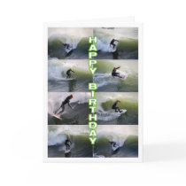 Surfers Collage Happy Birthday Greeting Card