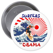 Surfers for Obama Pins