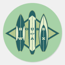 Surfer's House of Wax Round Sticker