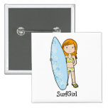 SurfGirl Pinback Button