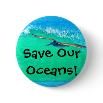 Surfin' Pelican Button