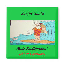 Surfin' Santa magnets by codfishlady Surfin' Santa magnets