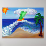 Surfing Angel Raphael Riding Healing Waves Posters