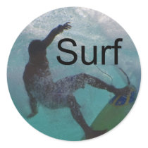 surfing at a big wave sticker