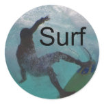 surfing at a big wave sticker
