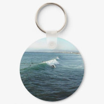 Surfing At Ocean Beach keychains