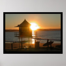 Surfing at Sunset Print