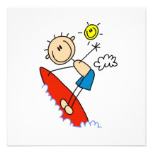 Surfing Boy Stick Figure Custom Announcement
