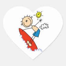 Surfing Boy Stick Figure Stickers