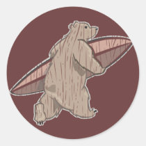 Surfing Brown Bear stickers