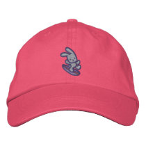 Surfing Bunny Embroidered Baseball Cap