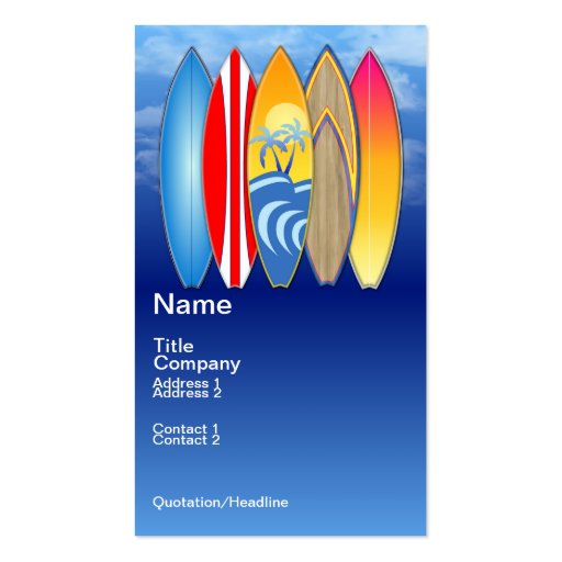 Surfing Business Card Templates (front side)