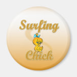 Surfing Chick Fridge Magnets