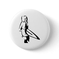 Surfing Girl Buttons