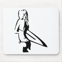 Surfing Girl Mouse Pads
