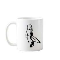 Surfing Girl Coffee Mugs