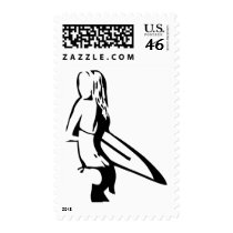 Surfing Girl Stamps