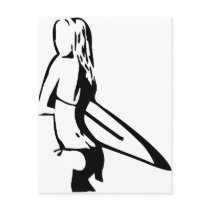 Surfing Girl Postcard