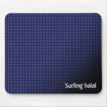 Surfing halal mousepad with blue Arabic pattern