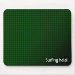 Surfing halal mousepad with green Arabic pattern