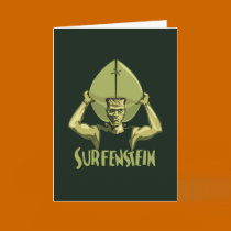 Surfing Halloween Frankenstein cards