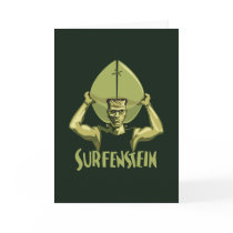 Surfing Halloween Frankenstein Greeting Card