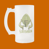 Surfing Halloween Frankenstein mugs