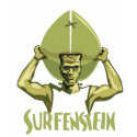 Surfing Halloween Frankenstein t-shirts