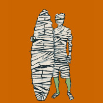 Surfing Halloween Mummy t-shirts by AHalloweenTrail Surfing Halloween Mummy t-shirts