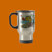 Surfing Halloween Octopus mugs