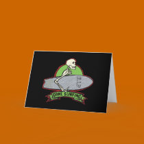 Surfing Halloween Skeleton cards