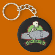 Surfing Halloween Skeleton keychains