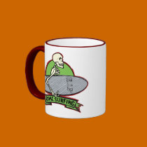 Surfing Halloween Skeleton mugs
