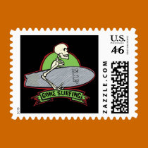 Surfing Halloween Skeleton stamps