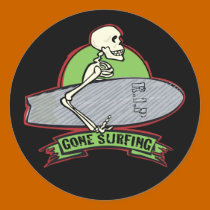 Surfing Halloween Skeleton stickers